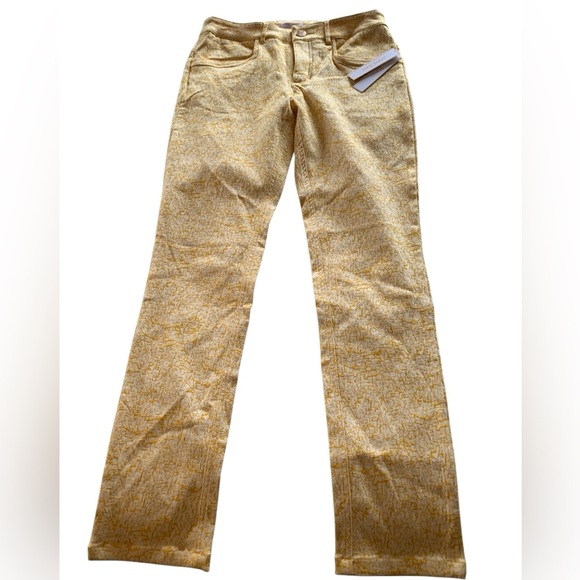 Eric Skinny Jenny Jeans , Mid Rise Tummy Control , Size 4 , Yellow Pattern, NWT - Picture 3 of 5